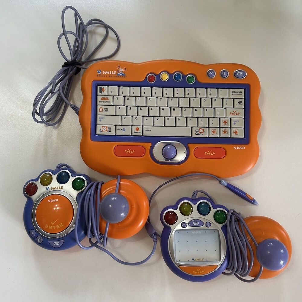 VTech V.Smile Learning System Smart Keyboard And Joystick Controllers Bundle